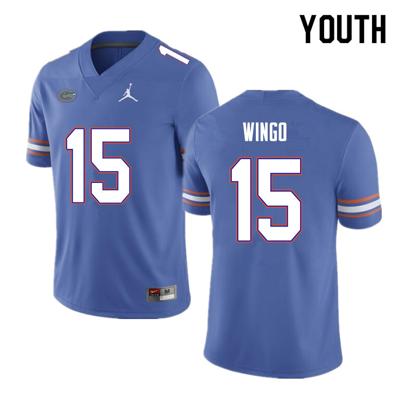 Youth #15 Derek Wingo Florida Gators College Football Jerseys Sale-Blue